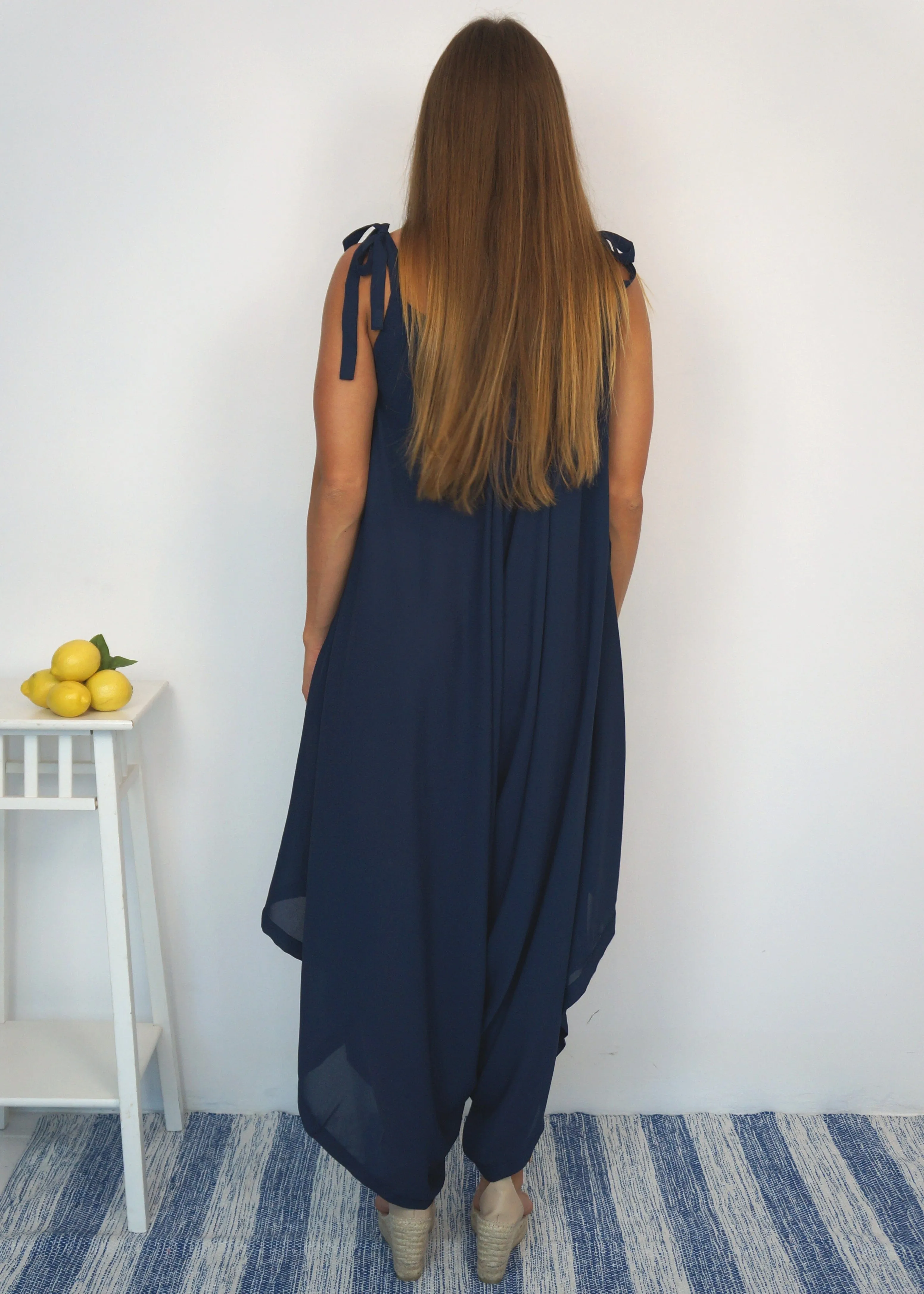 The Harem Jumpsuit - Deep Navy Summer