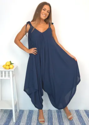 The Harem Jumpsuit - Deep Navy Summer