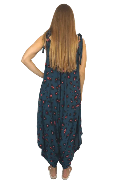 The Harem Jumpsuit - Forest Leopard