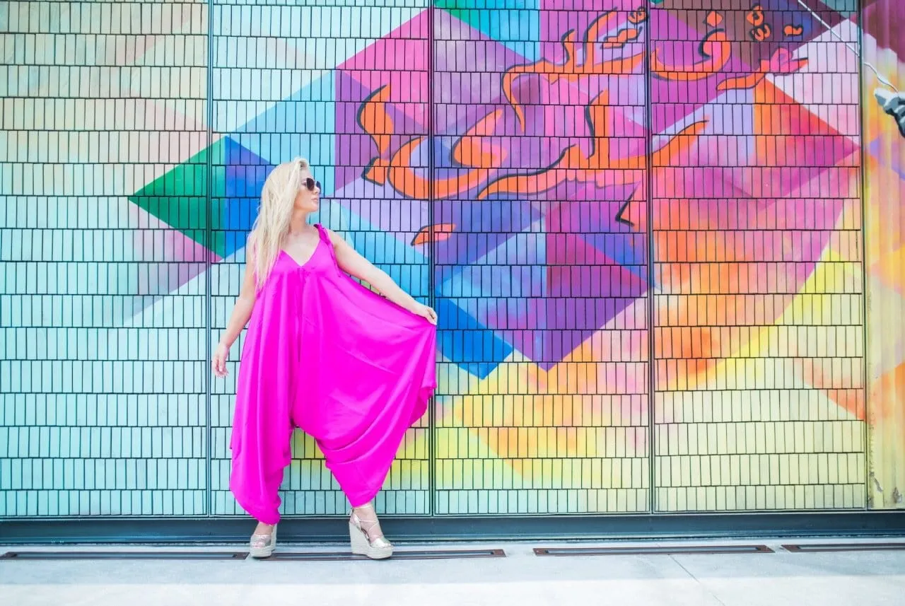 The Harem Jumpsuit - Hot Pink
