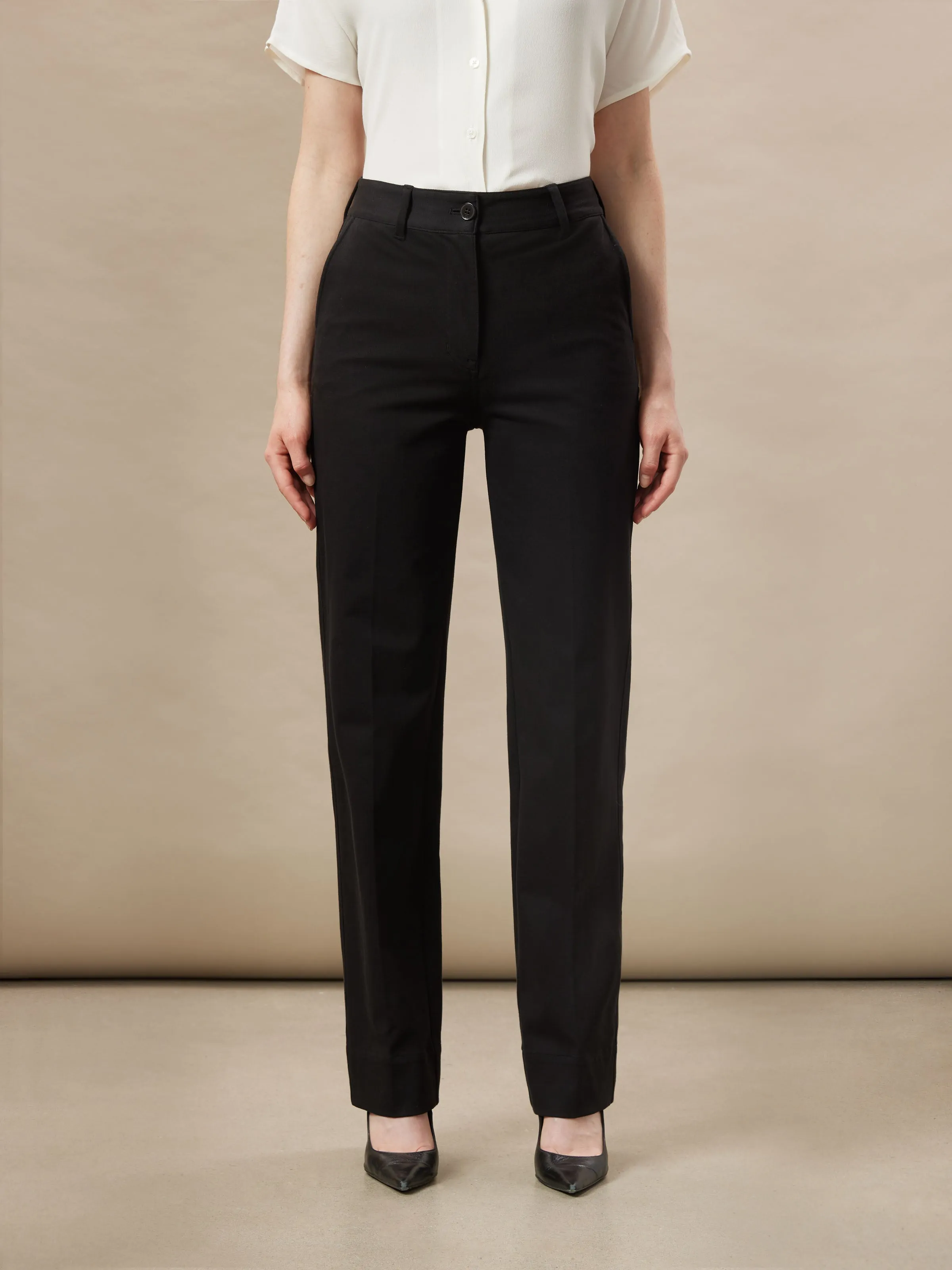 The Jane Straight Flex Pant in Black