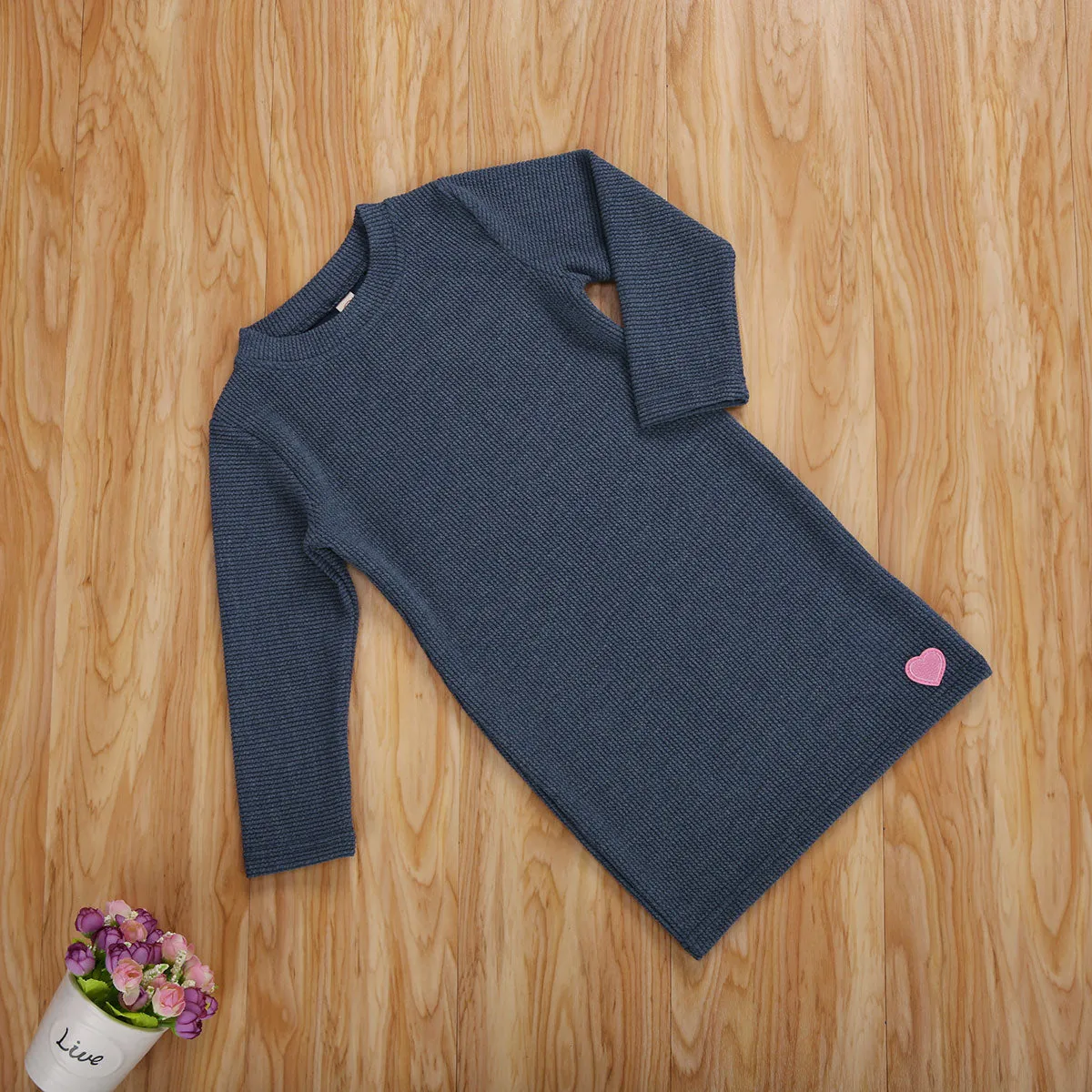 Toddler Long Sleeve Warm Girls Jumper Dress