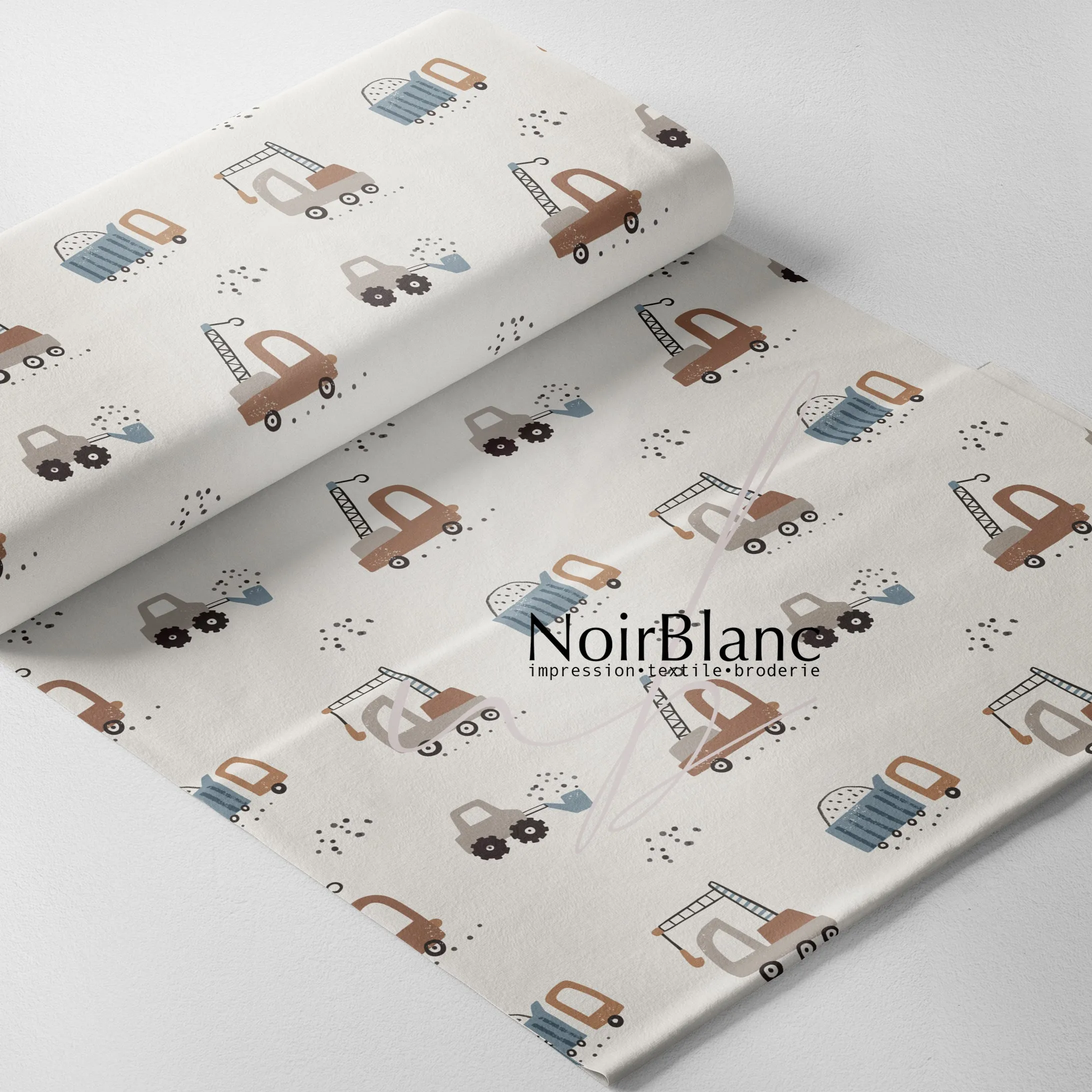 Tracteur minimaliste fond beige