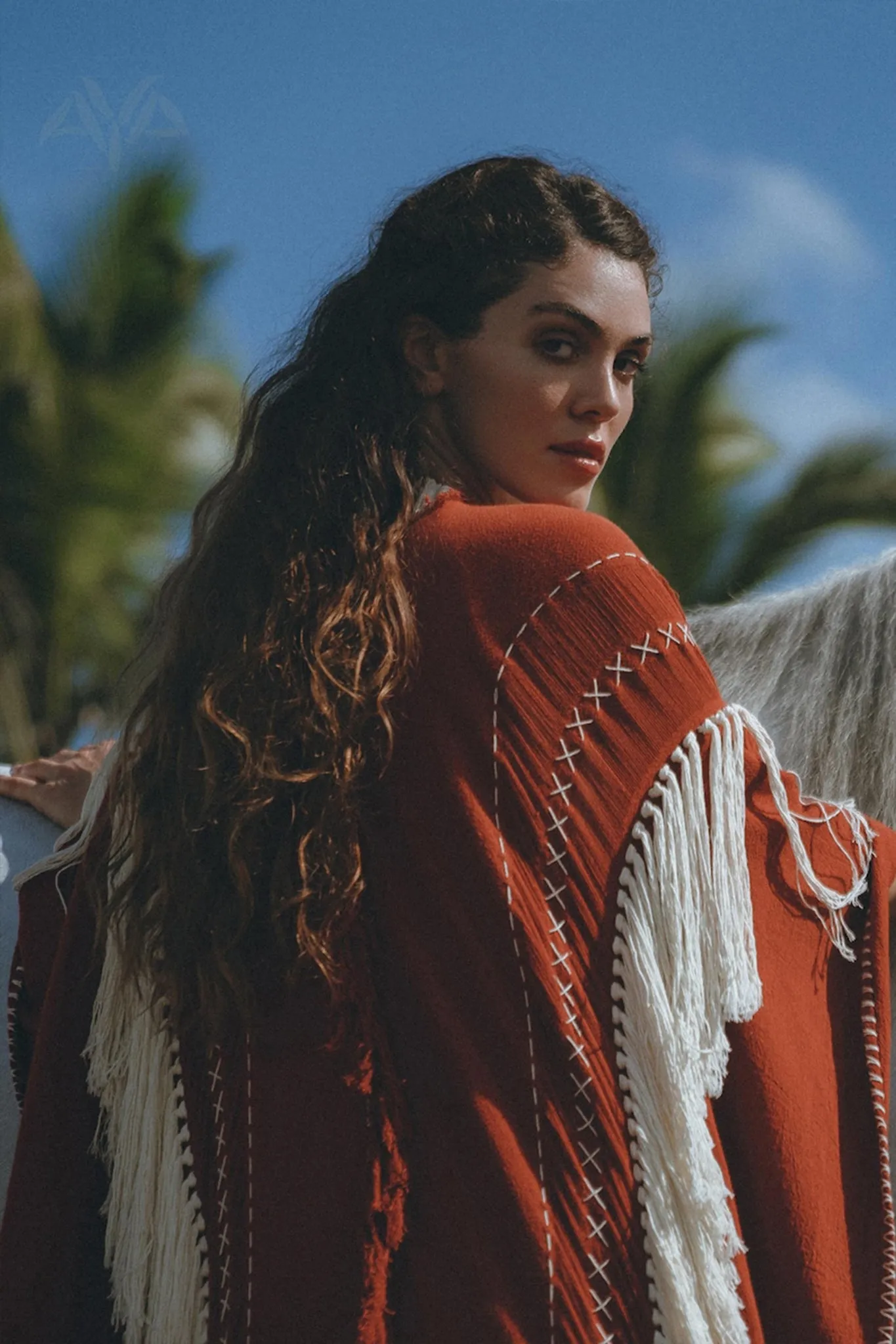 Unisex Handwoven Cotton Wine Red Poncho