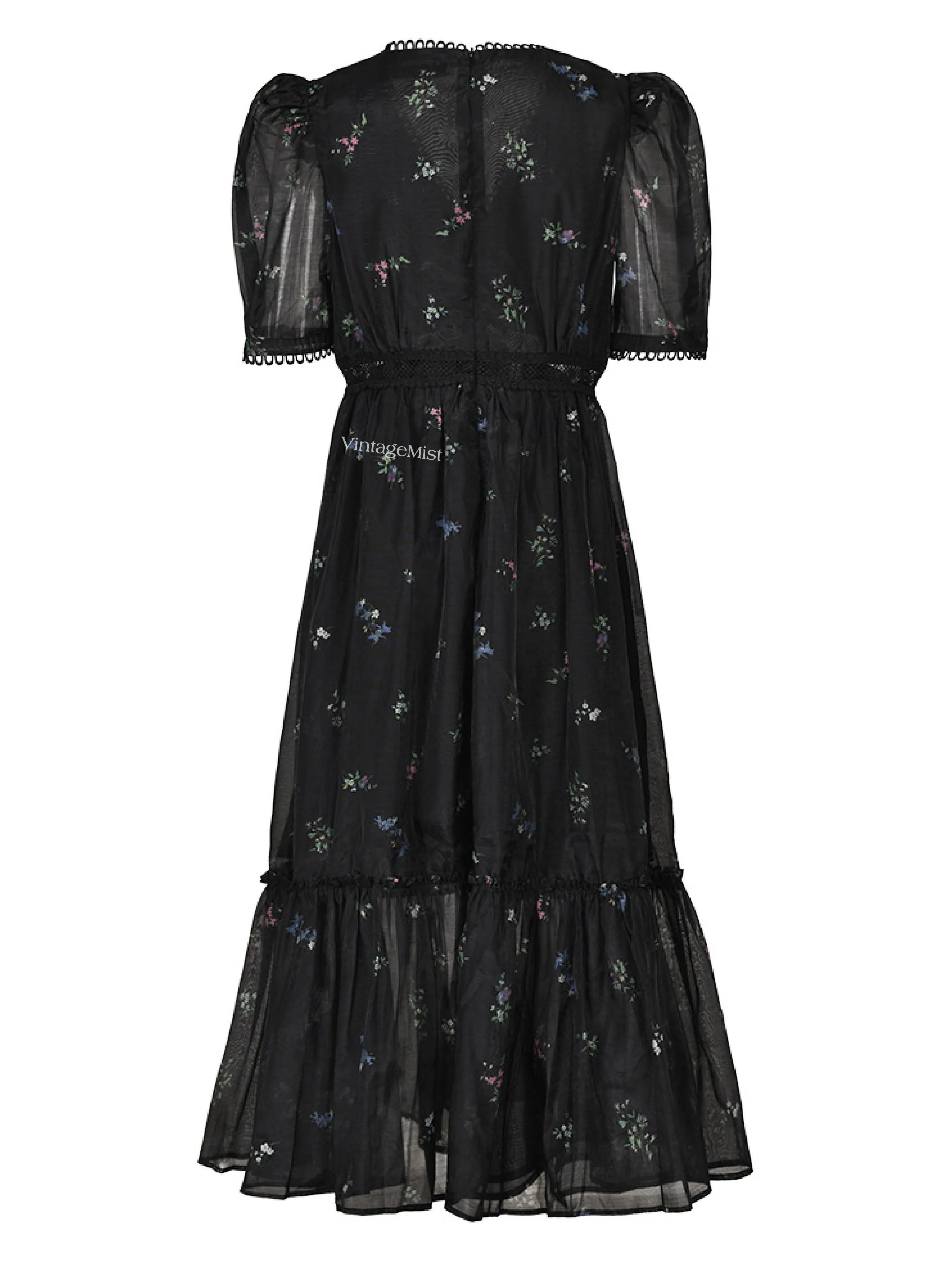 V-neck Floral Retro Dress