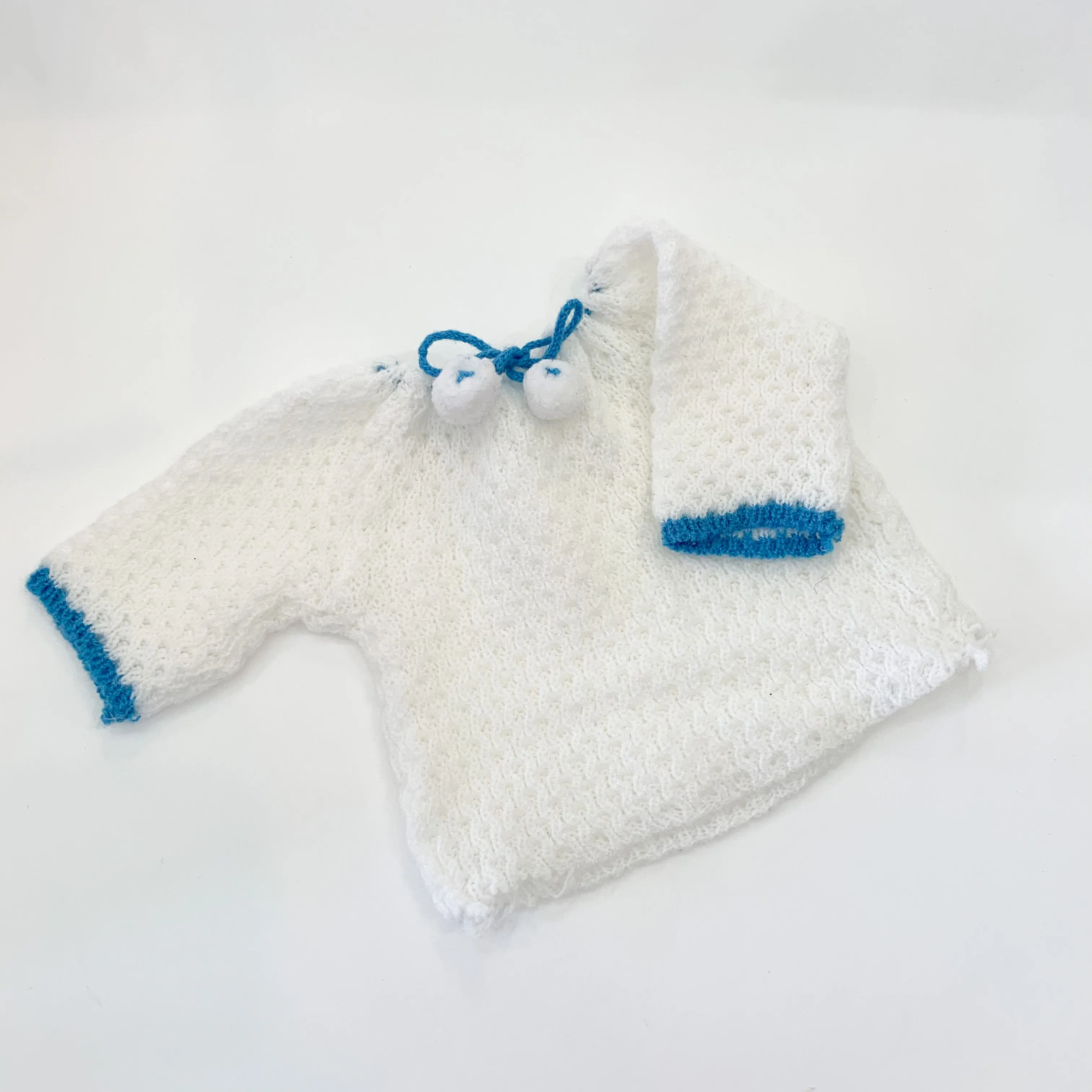 Vintage White Pom Pom Sweater Dress (for Minikane Gordis doll)