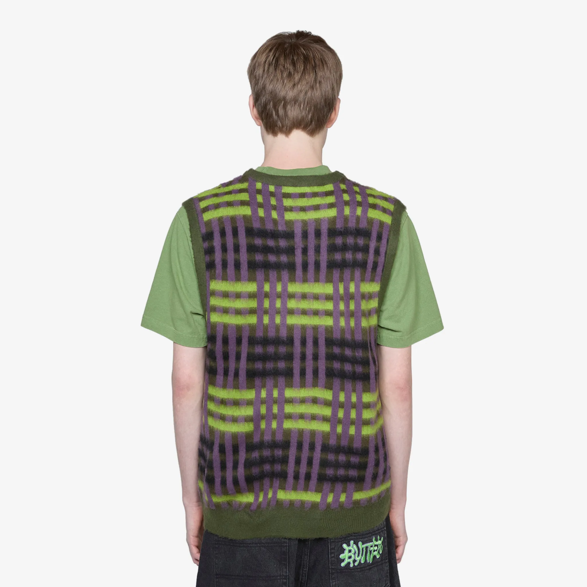 Weave Knitted Vest Sage