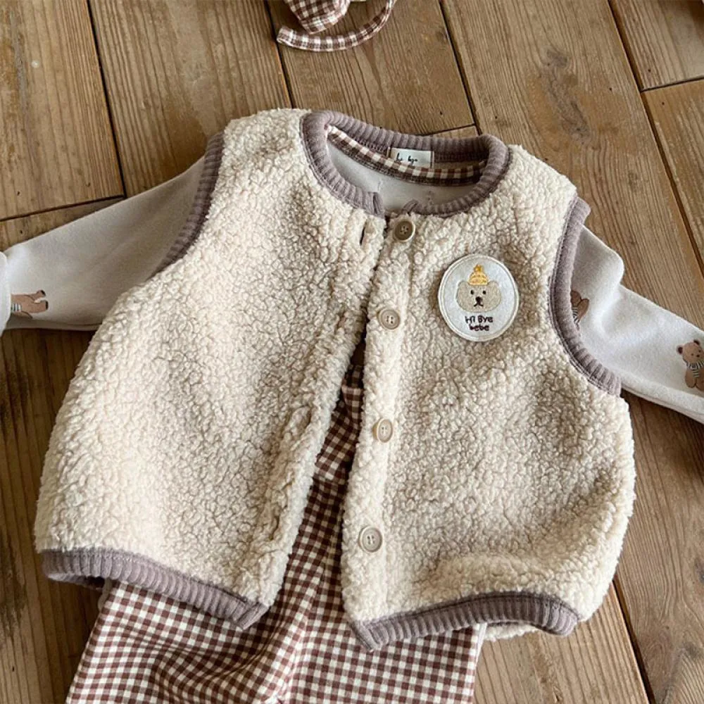 Winter Baby Cute Sherpa Vest Wholesale Baby Clothes Suppliers