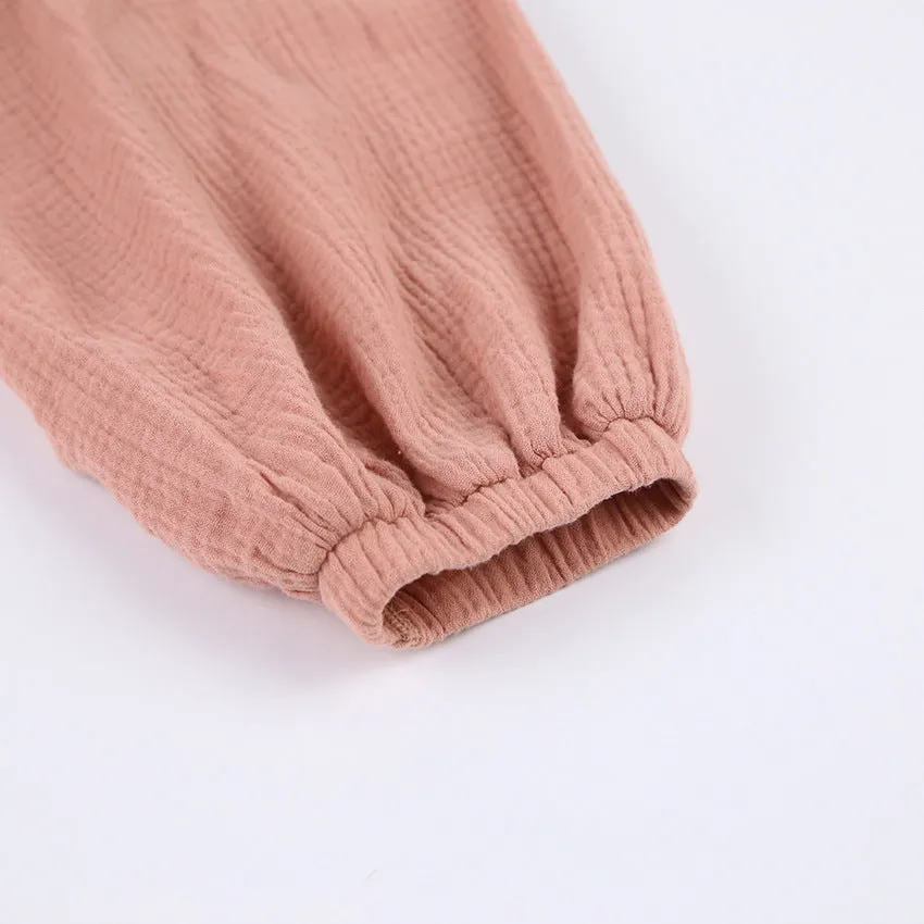 Women's Cotton Gauze Simple Casual Fashion Home Pajamas long sleeve knitted robe fashion pajamas, lioness-love