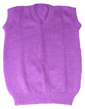 Woolen Handmade purple color Half sweater for Men free size