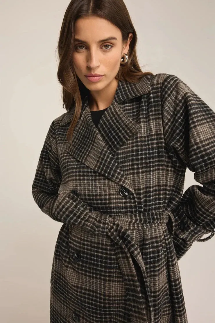 Z Supply Jackie Plaid Trench