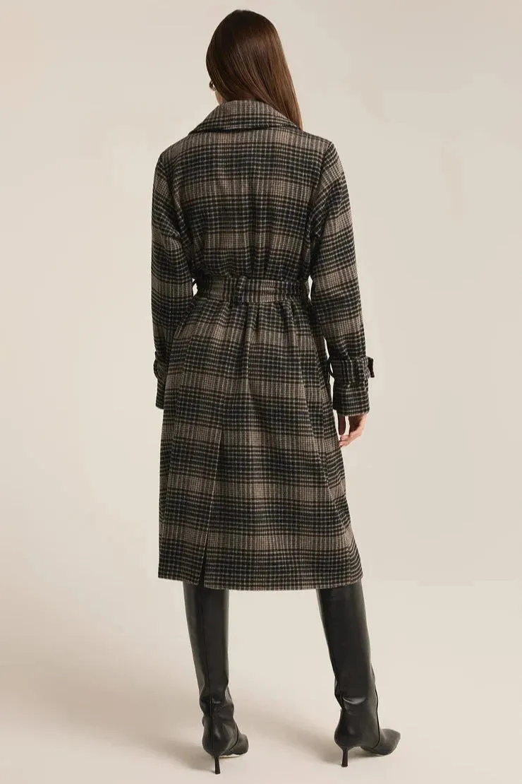 Z Supply Jackie Plaid Trench